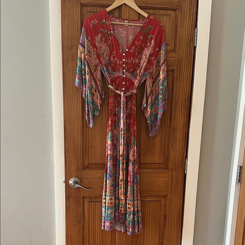 Spell Pink and Blue Floral Dress